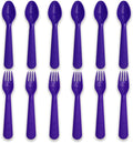 12 Pcs Kids Spoons and Forks Toddler Utensils Plastics Reusable Silverware Baby by Muulaii