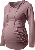 GINKANA Maternity Hoodie Long Sleeves Shirts Casual Maternity Top Pregnancy by GINKANA