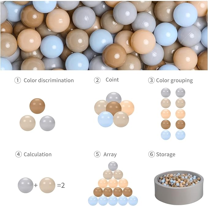 GOGOSO Ball Pits Balls for Toddlers Pack of 50 100 200 Plastics Shape Ball - Image 5