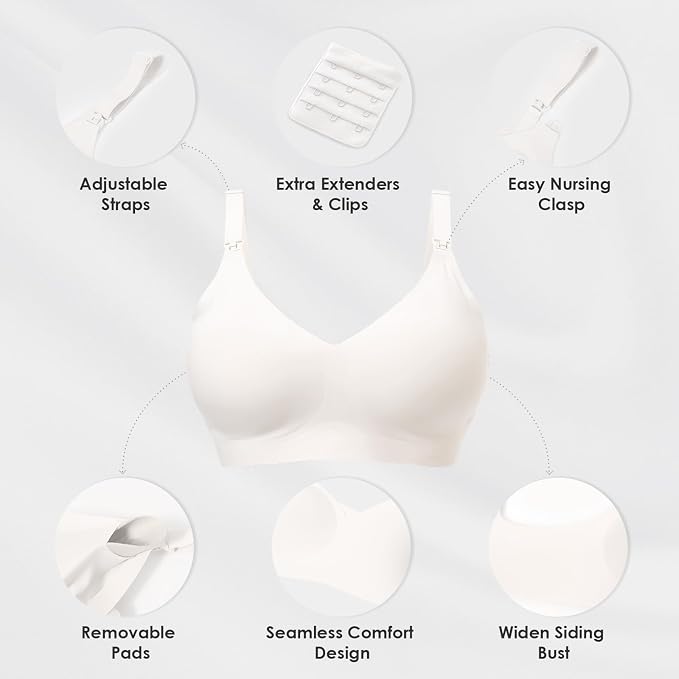 As Fairy Seamless Nursing Bras for Breastfeeding Soft Wireless Sleep Maternity - Image 4