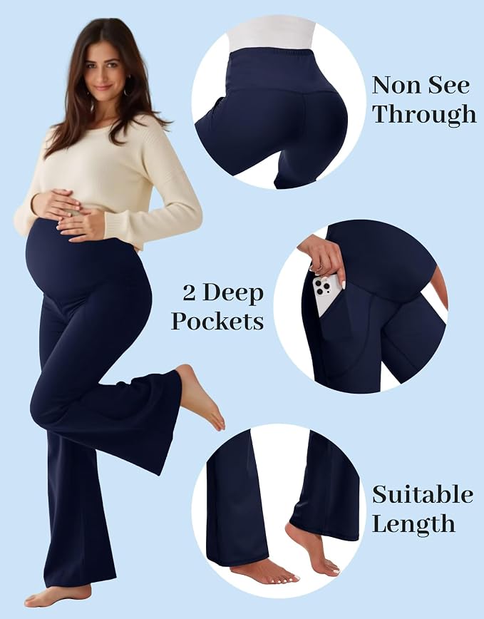 Fotociti Maternity Flare Leggings - Image 3