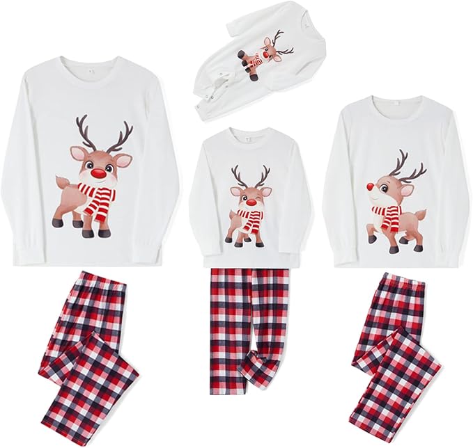 Awoscut Christmas Family Matching Pajamas Christmas Pjs Holiday Nightwear - Image 6