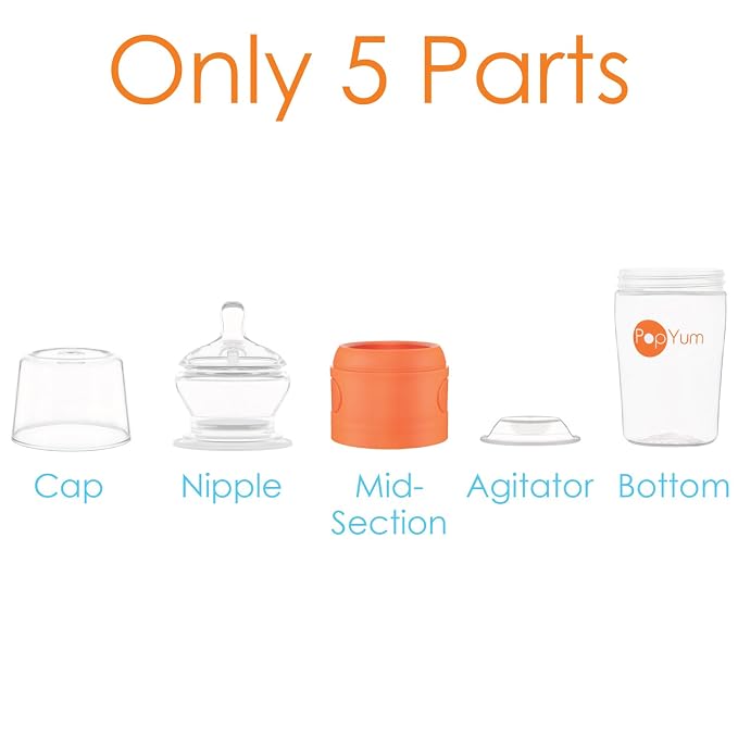PopYum Orange Formula Making Baby Bottle Starter Set, 2X 5oz Bottles - Image 7
