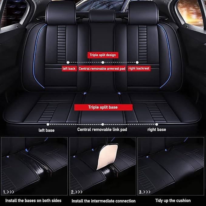 Waterproof 5 Car Seat Covers for Suzuki 1999-2025 95% Models, Premium Faux - Image 9
