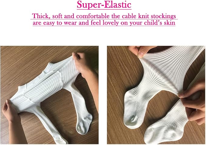 CECORC Baby Girls Tights Toddler Cable Knit Leggings Thick Cotton Infant - Image 2