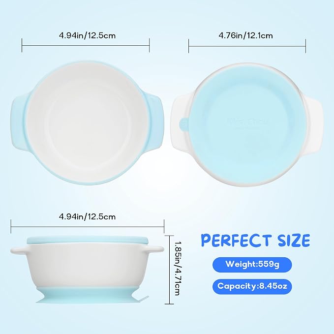 Ceramic Suction Bowl for Babies and Toddlers, Non-Slip Silicone Suction Cup - Image 9