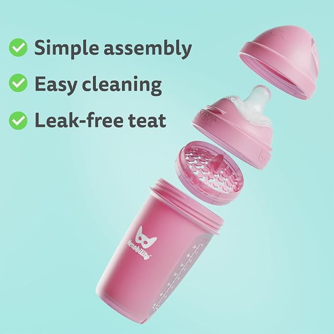 Herobility Double Anti-Colic Baby Bottles – 12 fl oz/340ml – 3-Pack – BPA-Free - Image 4