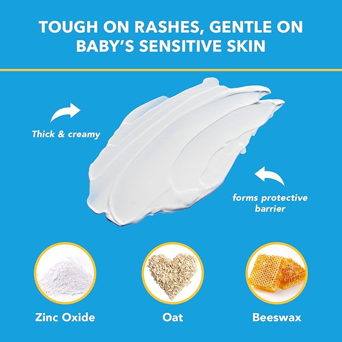 Triple Paste Diaper Rash Cream for Baby - 2 oz Tube - Zinc Oxide Ointment Treats - Image 3