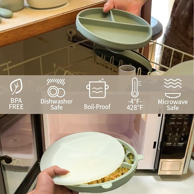 Moonkie Suction Plates for Baby | 100% Silicone BPA-Free Baby Plates - Image 8