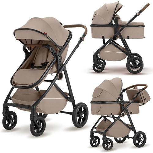2 in 1 Baby Stroller, High Landscape Infant Stroller Pram Foldable Pushchair by wisesonle