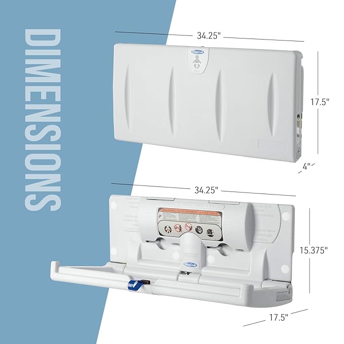 Foundations Classic Horizontal Wall-Mounted Baby Changing Station - Image 10