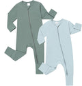 JunNeng 2 Pack Footless Long/Short Sleeve Baby Romper by JunNeng
