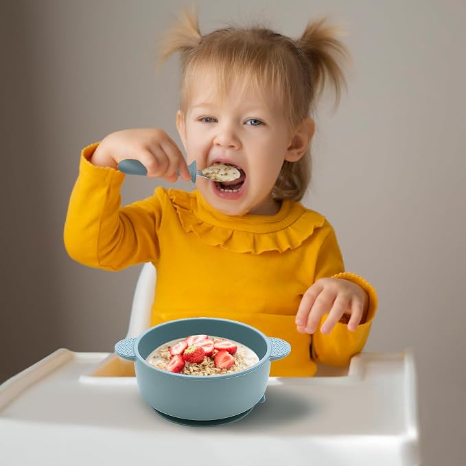 Baby Bowls with Suction and Baby Spoons Set of 3, Silicone Stay Put Bowls and - Image 6