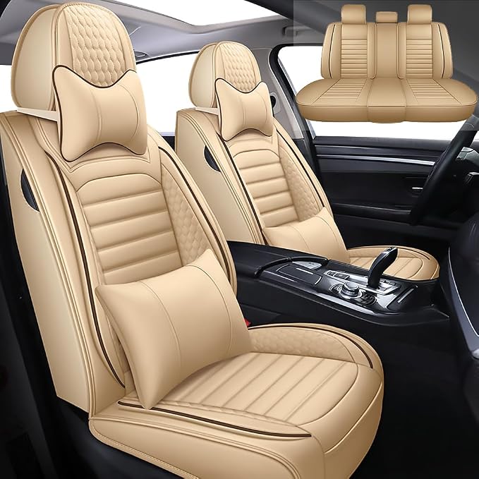 Leather Car Seat Covers for Toyota Corolla 2006-2024, Car Seat Covers Full Set by BLAWIWAL