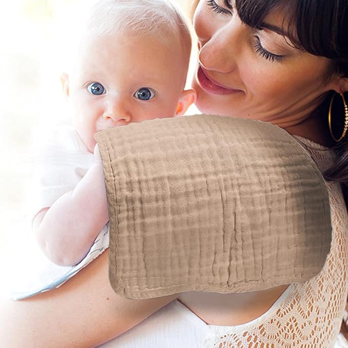 Yoofoss Muslin Burp Cloths for Baby 10 Pack 100% Organic Cotton Baby Washcloths - Image 3