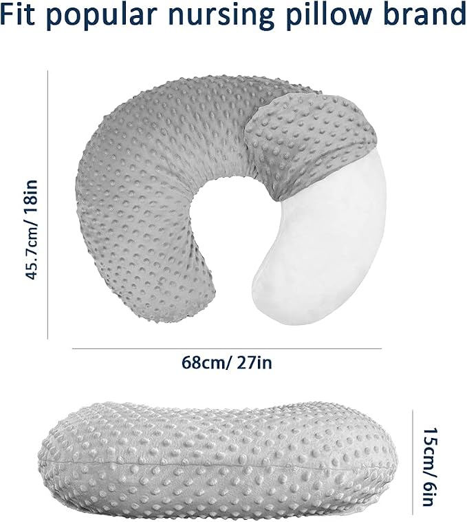 iEvolve Minky Nursing Pillow Cover Breast Feeding Pillow Cover Slipcover U Shape - Image 4