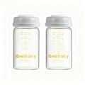 Glass Breastmilk Storage Bottles 180ml 6oz BPA-Free Leak-Proof Natural Baby by Qmibaby