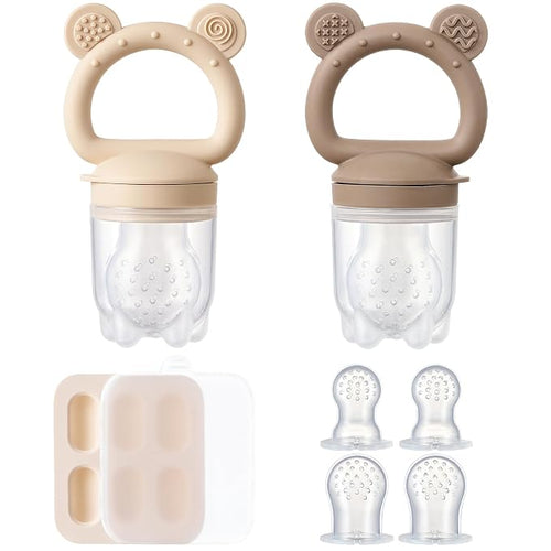 2 Pack Silicone Baby Fruit Feeder by POIKSHARK