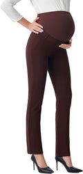 AFITNE Maternity Pants for Work Over The Belly Straight Leg Dress Slacks by AFITNE