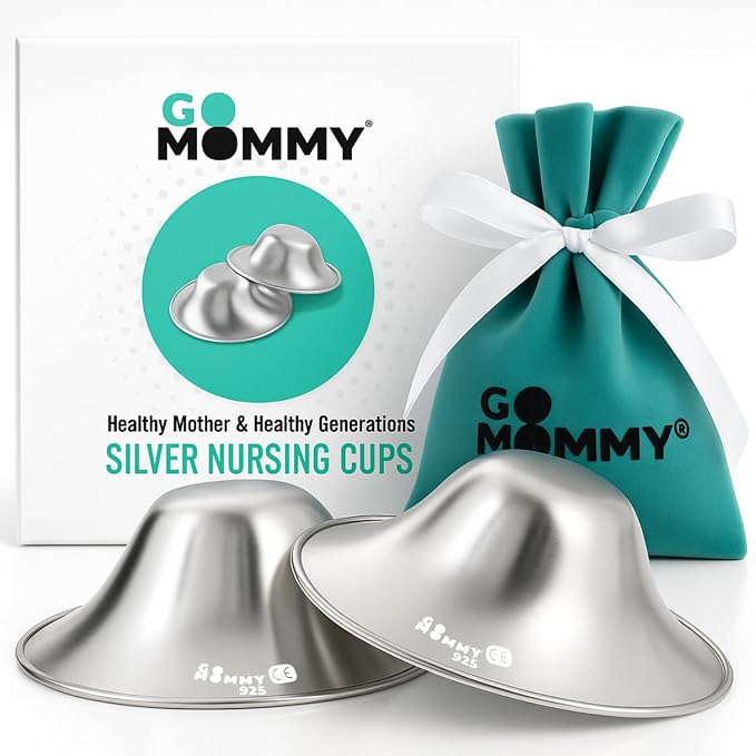 999 Pure Silver Nipple Shields for Breastfeeding Newborn & A Breastfeeding by GOMOMMY