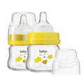 YOHKOH Glass Baby Bottles with Slow Flow Nipple, Newborn Anti-Colic Baby Bottles by Home