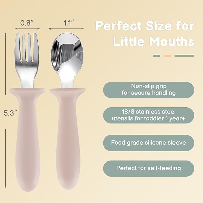 Toddler Spoons and Forks Set, 6 Pack Kids Silverware - Image 2