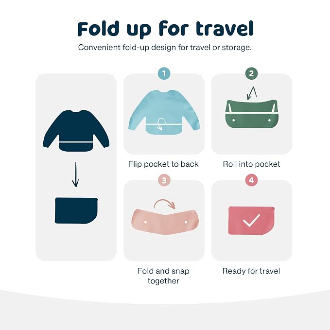 Tiny Twinkle Long Sleeve Bib for Babies & Toddlers – Waterproof Smock Bib for - Image 8