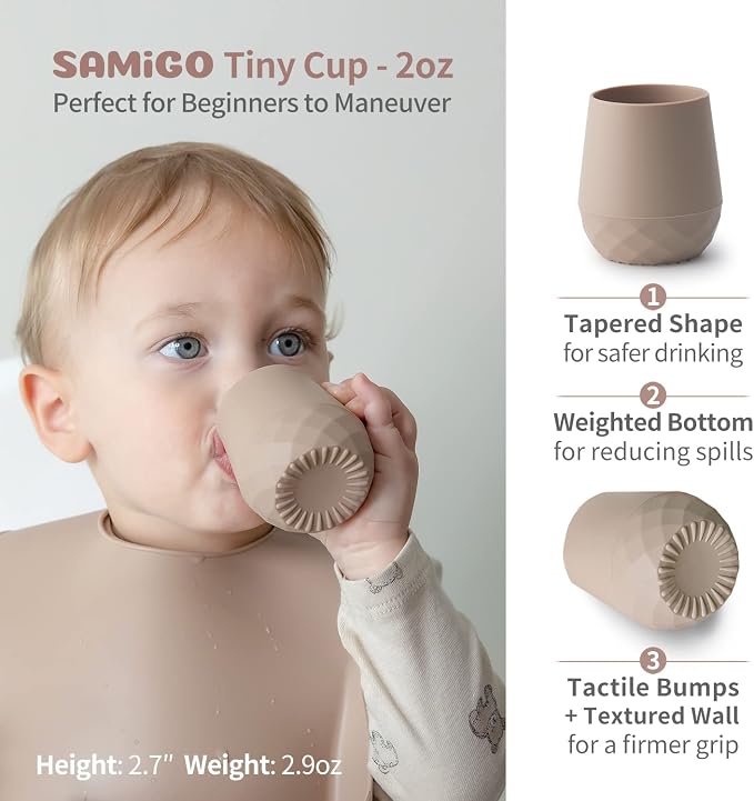 SAMiGO Silicone Baby Cups for 6-12 Months, Tiny Open Cups for Training and - Image 2