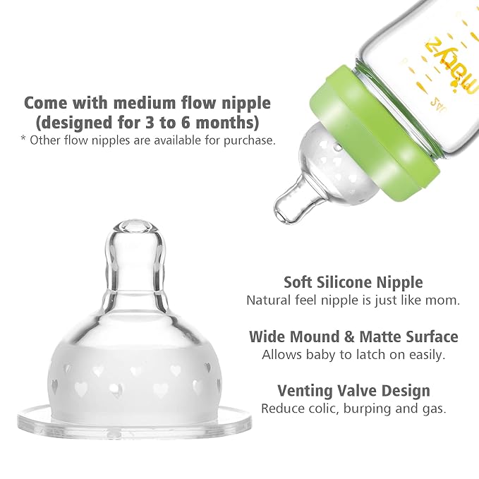 Matyz 8 Ounce Glass Baby Feeding Bottle - Image 4