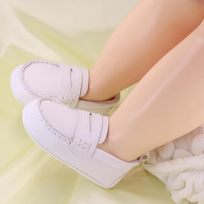 LONSOEN Baby Girls Boys Loafers Prewalker Dress Crib Shoes - Image 3