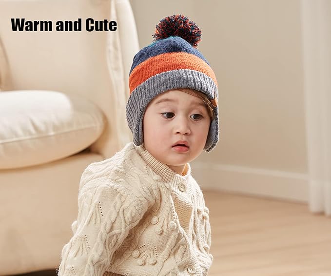 LMLALML Boys Winter Hat Earflap Knitted Beanie - Image 4