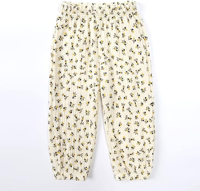 MYGBCPJS Baby Boys Girls Cotton Linen Trousers Kids Casual Ankle Pants Loose - Image 3