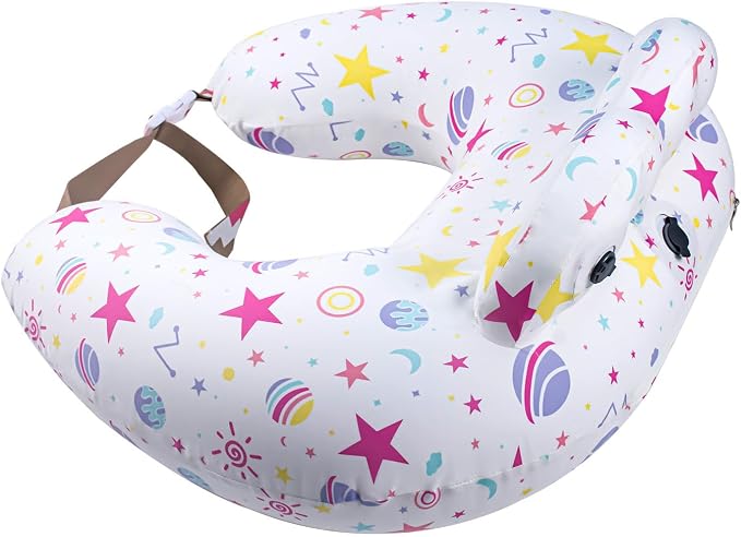 Inflatable Nursing Pillow for Breastfeeding – Travel Baby Feeding Cushion for by PortabuddyUSA