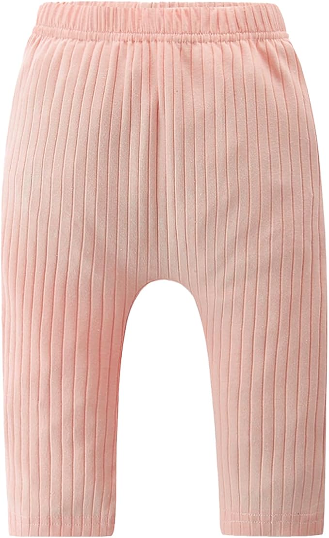 Baby and Toddler Girl's 5 Pack Cotton Ribbed Pull On Pants Leggings 0-4 Years - Image 3