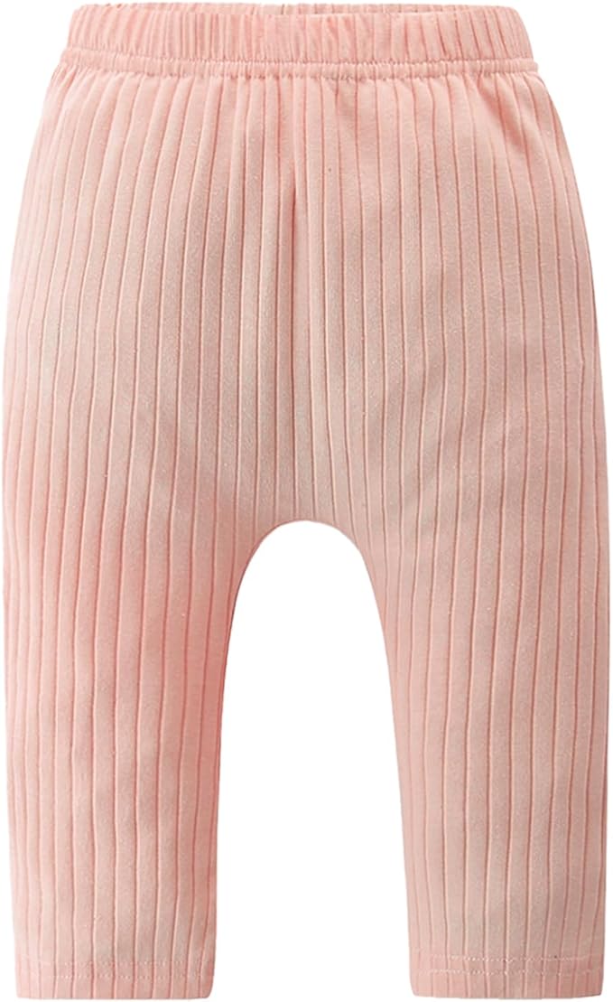 Baby and Toddler Girl's 5 Pack Cotton Ribbed Pull On Pants Leggings 0-4 Years - Image 2