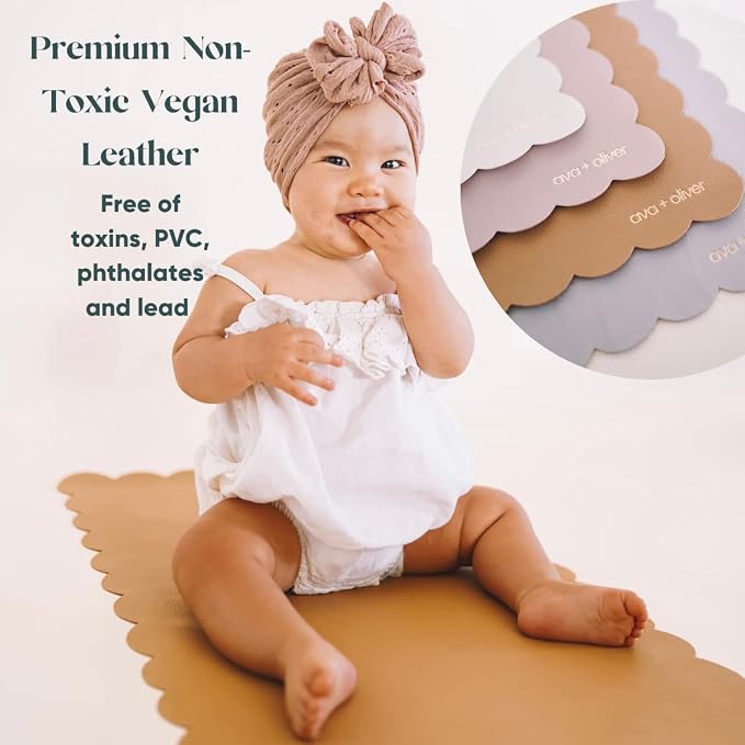 Ava + Oliver Vegan Leather Baby Changing Mat - Image 4