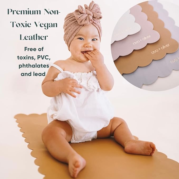 Ava + Oliver Vegan Leather Baby Changing Mat - Image 3