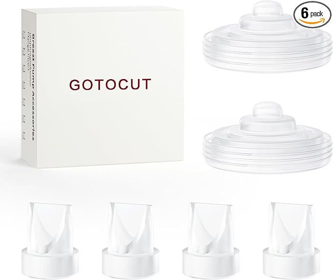 6 Pack Replacement Parts for Momcozy M5 Breast Pump, Replace to Mom Cozy M5 by GOTOCUT