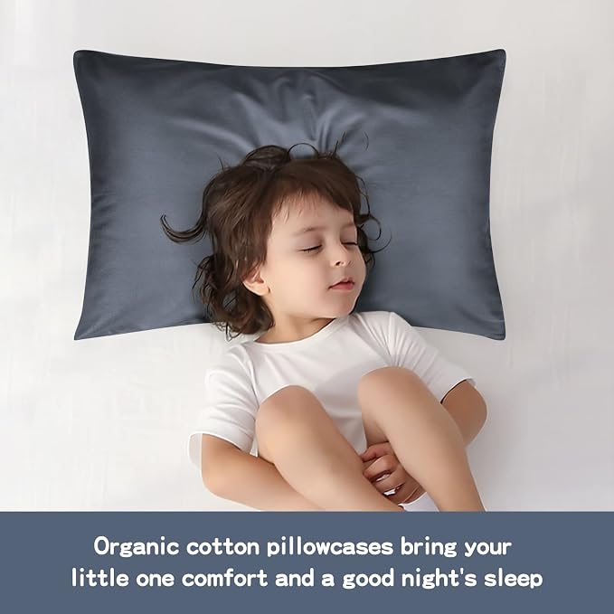 Organic Cotton Toddler Pillowcase 2 Pack, 14 x 20 Travel Pillow Case Cover - Image 4
