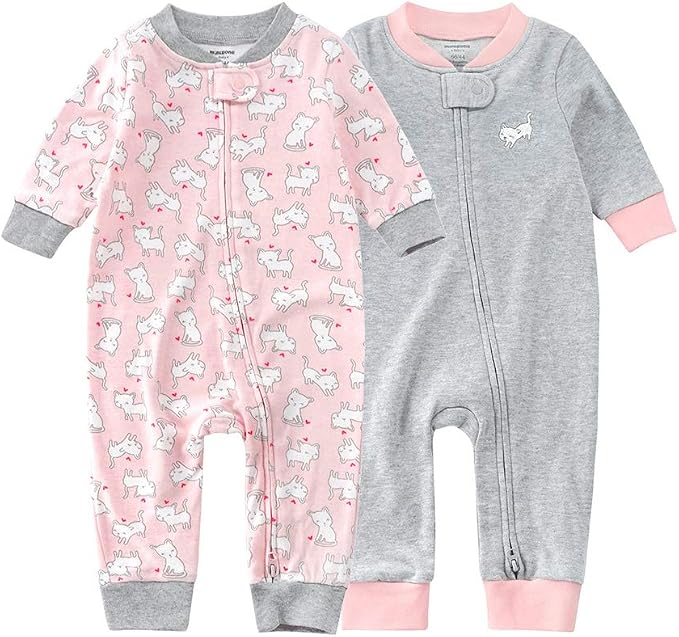 Teach Leanbh Baby 2-Pack Footless Pajamas Cotton Long Sleeve Printing 2 Way by TeachLeanbh