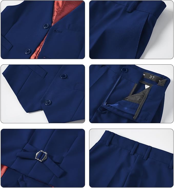 Boys Vest Set Formal Dress Suits Wedding Outfit Dresswear - Image 3