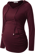 GINKANA Maternity Hoodie Long Sleeves Shirts Casual Maternity Top Pregnancy by GINKANA