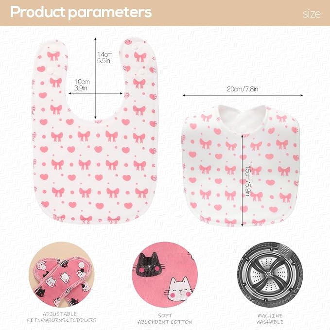 8 Pack Baby Bibs Unisex Adjustable - Image 2