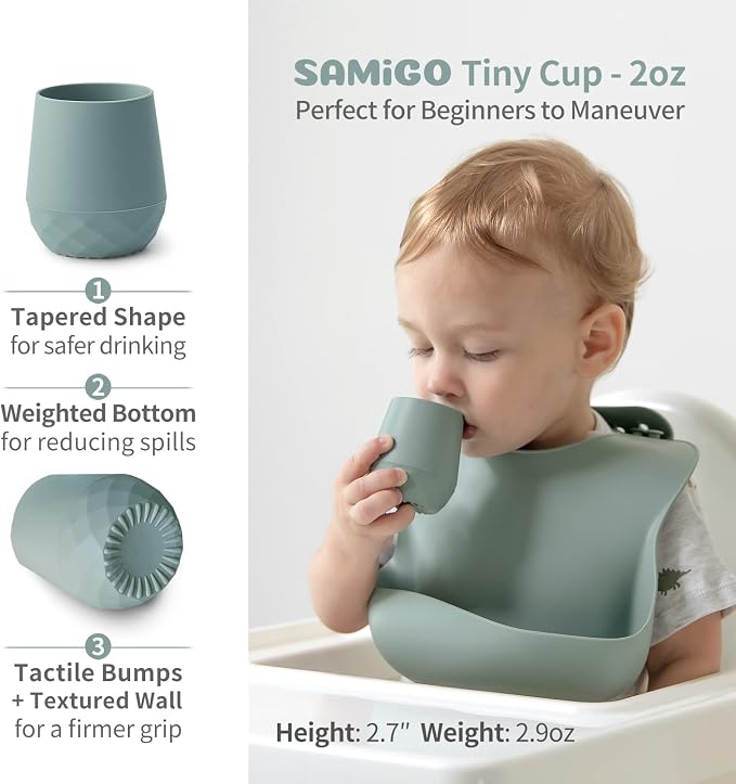 SAMiGO Silicone Baby Cups for 6-12 Months, Tiny Open Cups for Training and - Image 2