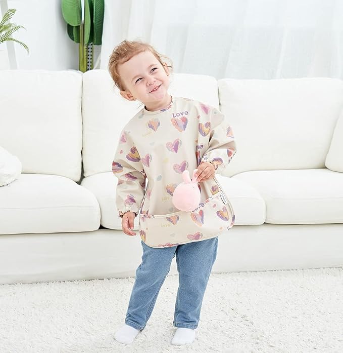 GZMM Waterproof Baby Bibs, Infant Toddler Long Sleeve Feeding Bib - Image 3