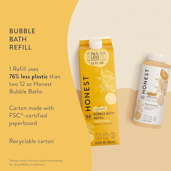 The Honest Company Foaming Bubble Bath Refill Carton | Gentle - Image 3