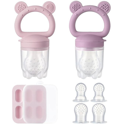 2 Pack Silicone Baby Fruit Feeder by POIKSHARK