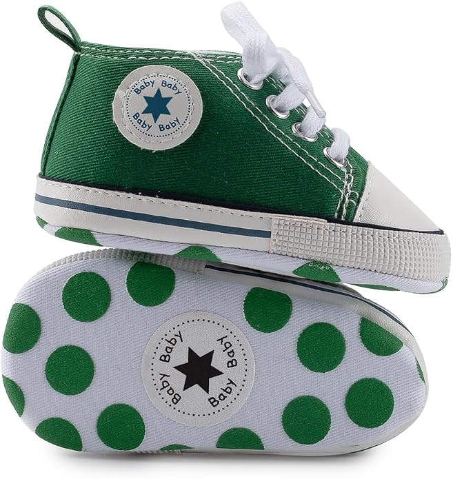 Meckior Baby Girls Boys Canvas Sneakers Soft Sole High-Top Ankle Infant First by Meckior