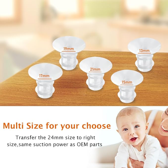 Flange Inserts 10PCS 19/21mm*5, 24mm Breast Pump Shields/Flanges Compatible - Image 8