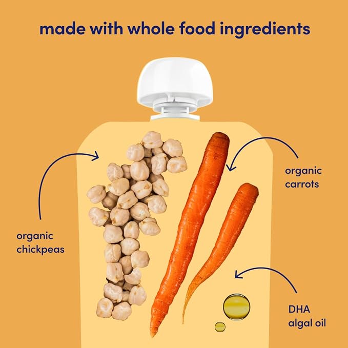 Cerebelly Organic Baby Food Pouches, Carrot Chickpea Purees, 16 Nutrients - Image 5